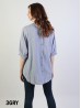 Fashion Blouse W/ V Neck & Buttoned Back 